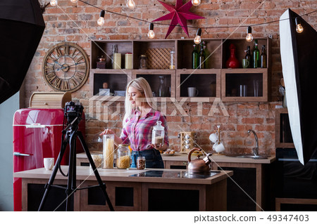 vlog nutrition cooking woman backstage photography 49347403