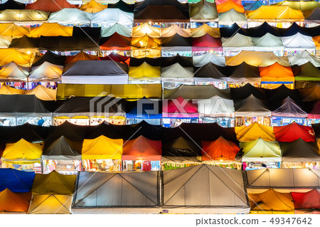 Colorful night market called Train Market Bangkok 49347642
