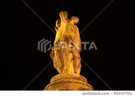 View on the statue of Three Graces with Opera 49347702