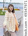 Pregnant woman with brown hair 49347971
