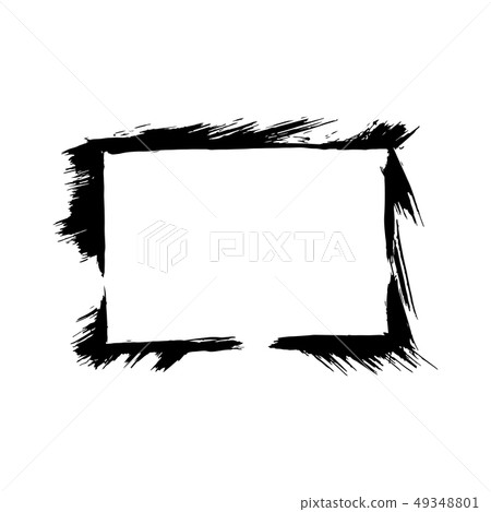 Vector Dry brush frames. Hand drawn artistic frames. Black and white engraved ink art. Frame border 49348801