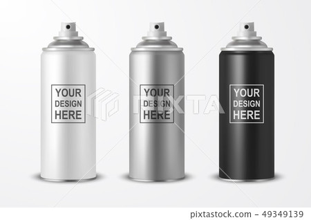 Vector 3d Realistic White Blank Spray Can,... - Stock Illustration ...