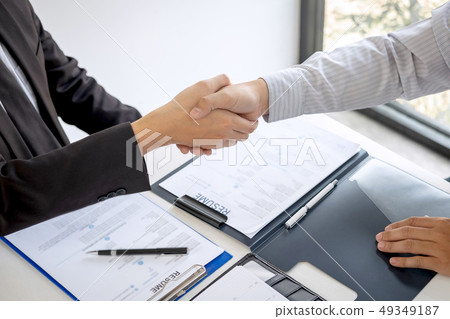 Successful job interview, Boss employer in suit Successful job interview, Boss employer in suit 49349187