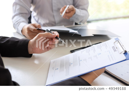 Employer arriving for a job interview, businessman Employer arriving for a job interview, businessman 49349188