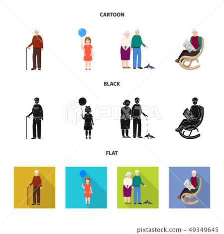 Vector design of character and avatar icon. Collection of character and portrait stock vector 49349645