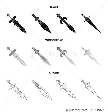 Vector design of game  and armor  icon. Collection of game  and blade  vector icon for stock. 49349690