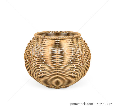 Rattan basket isolated on white background - Stock Illustration ...