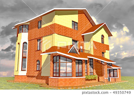 Dwelling House 3D Rendering Dwelling House 3D Rendering 49350749