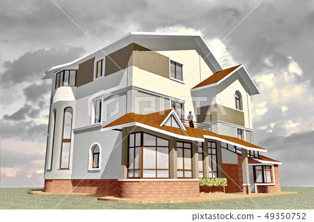 Dwelling House 3D Rendering Dwelling House 3D Rendering 49350752