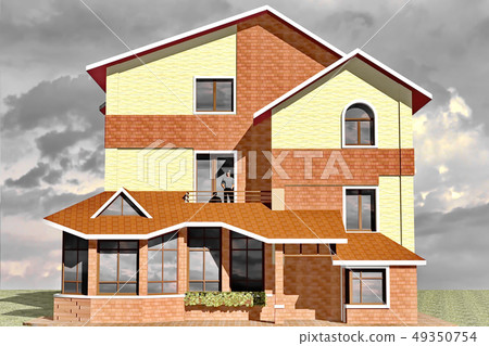 Dwelling House 3D Rendering Dwelling House 3D Rendering 49350754