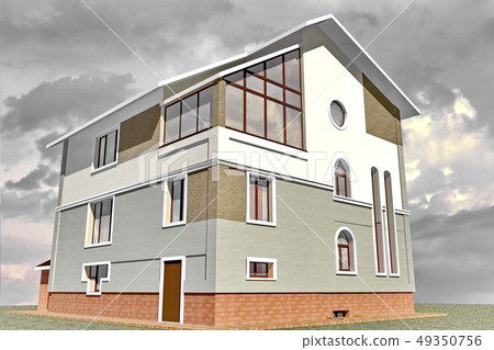 Dwelling House 3D Rendering Dwelling House 3D Rendering 49350756