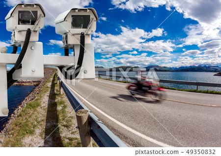 Radar speed control camera on the road Radar speed control camera on the road 49350832