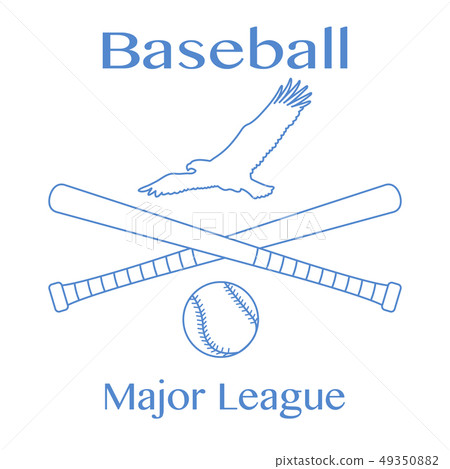 Baseball bats, ball and eagle Vector illustration 49350882