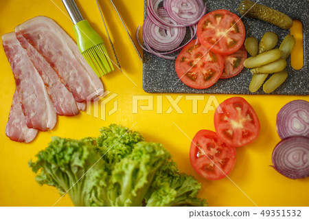 Cooking sandwich. All ingradients for cooking 49351532