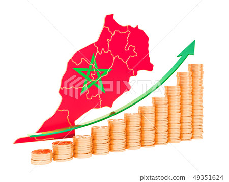 Economic growth in Morocco concept, 3D rendering 49351624