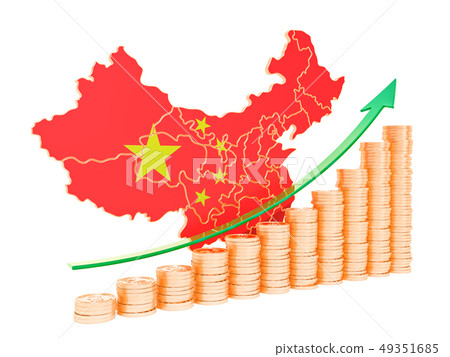 Economic growth in China concept, 3D rendering 49351685
