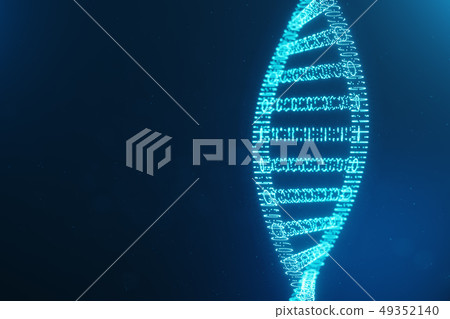 Digital DNA molecule, structure. Concept digital code human genome. DNA molecule with modified genes 49352140