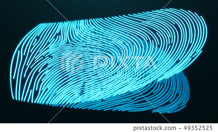 3D illustration Fingerprint scan provides security access with biometrics identification. Concept 49352525