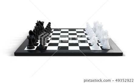 3D illustration chess game on board. Concepts business ideas and strategy ideas. Chess figures on 49352922
