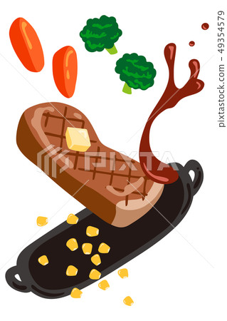 Illustration of flying steak 49354579