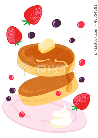 Illustration of a flying pancake 49354581