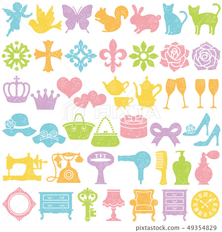 Girly material stamp 49354829