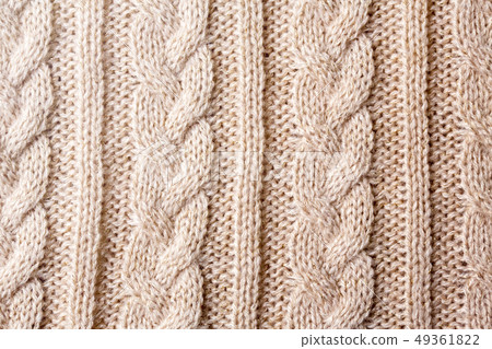 Winter clothing beige pink rope knitted knitted texture pattern 49361822