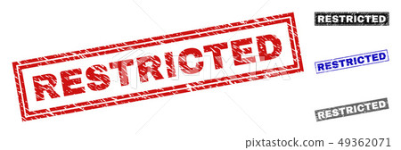 Grunge RESTRICTED Textured Rectangle Watermarks 49362071