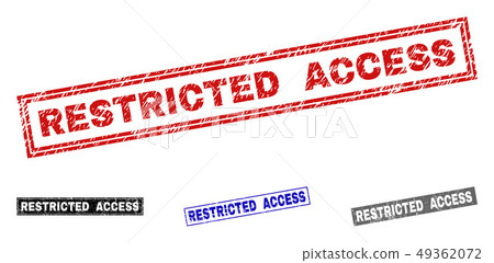 Grunge RESTRICTED ACCESS Textured Rectangle Stamps 49362072