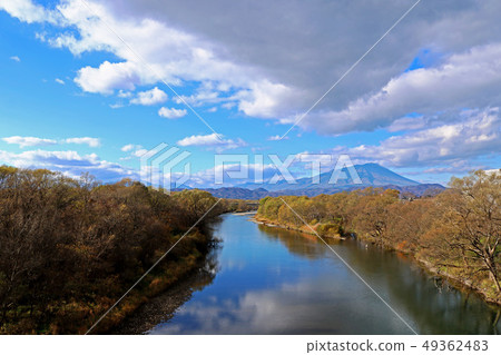 Mt. Iwate and Sakai Ishikawa seen from the Ohashi bridge 49362483