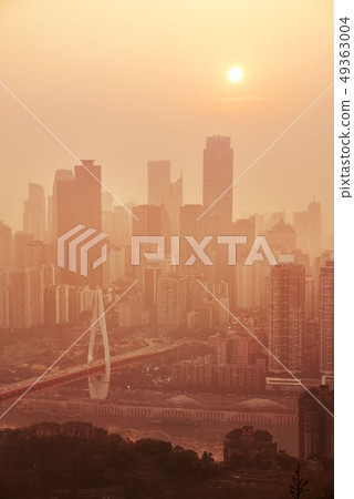 Chongqing Urban buildings sunset 49363004