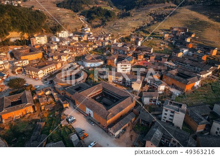 Fujian Tulou aerial view Fujian Tulou aerial view 49363216