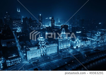 Shanghai aerial night view Shanghai aerial night view 49363291