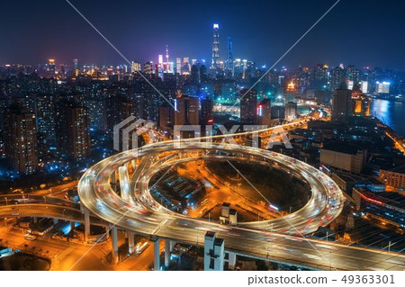 Shanghai Nanpu Bridge over Huangpu River Shanghai Nanpu Bridge over Huangpu River 49363301