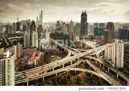 Shanghai Yanan Road overpass bridge Shanghai Yanan Road overpass bridge 49363304