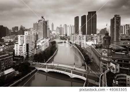 Shanghai Suzhou Creek aerial view Shanghai Suzhou Creek aerial view 49363305