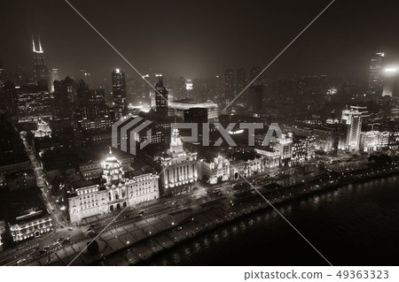 Shanghai aerial night view Shanghai aerial night view 49363323
