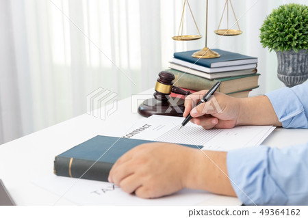 Concepts of law, Lawyer and businessman discussing Concepts of law, Lawyer and businessman discussing 49364162