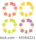 Wreath pink, yellow, purple, green with broken up and down 49364221