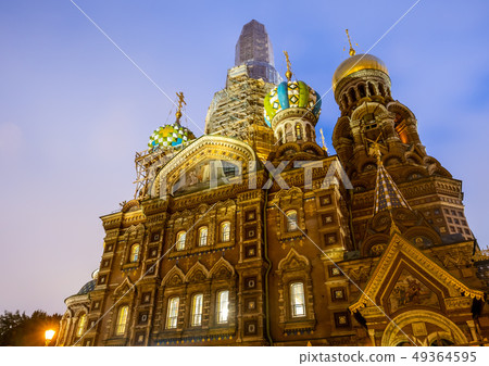 Church of the Savior on Spilled Blood in evening Church of the Savior on Spilled Blood in evening 49364595