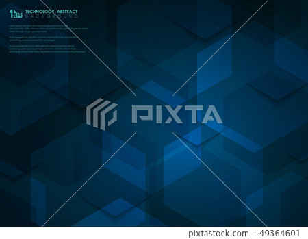 Blue high technology futuristic hexagon pattern 49364601