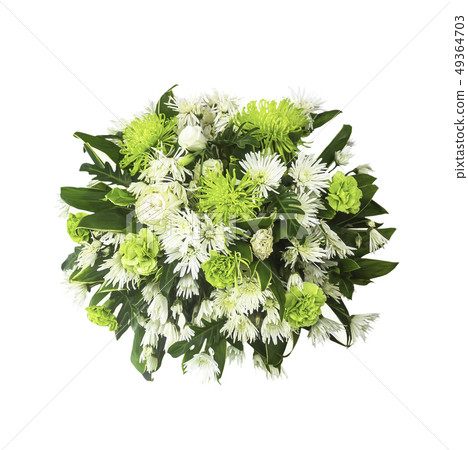 Beautiful bouquet flowers isolated on white backgr 49364703