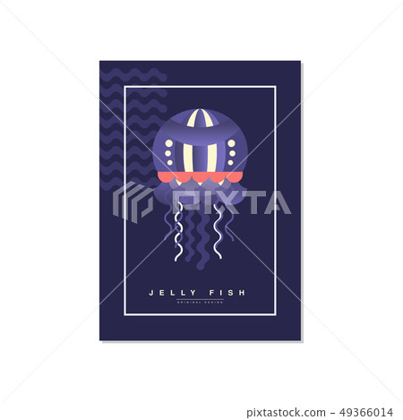 Jellyfish banner template, trendy summer background for poster, flayer, postcard, cover, brochure 49366014