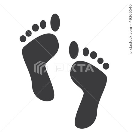 Footprint vector icon isolated on white background 49366540