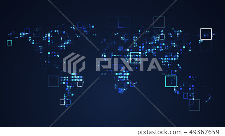 World Map Network Digital Technology Graphic World Map Network Digital Technology Graphic 49367659