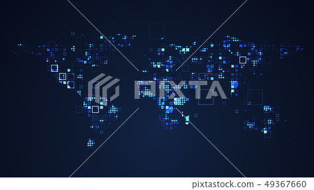 World Map Network Digital Technology Graphic World Map Network Digital Technology Graphic 49367660