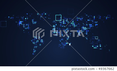 World Map Network Digital Technology Graphic 49367662