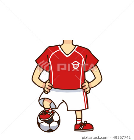 Child posing with a soccer ball 49367741