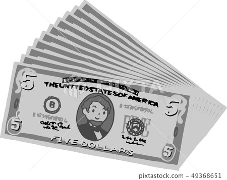 五美元鈔票美國美元$逗人喜愛的手拉 五美元鈔票美國美元$逗人喜愛的手拉 49368651