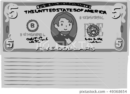 五美元鈔票美國美元$逗人喜愛的手拉 49368654